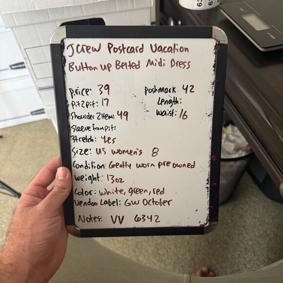 J Crew Postcard Vacation Button Up Belted Midi Dress US Women's 8 - Picture 7 of 7